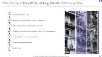 DRP Checklist To Follow While Making Disaster Recovery Plan Ppt File Infographic Template