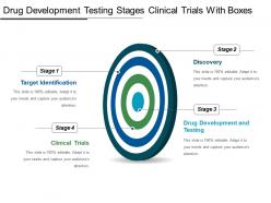 Drug development testing stages clinical trials with boxes