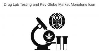Drug Lab Testing And Key Globe Market Monotone Icon In Powerpoint Pptx Png And Editable Eps Format