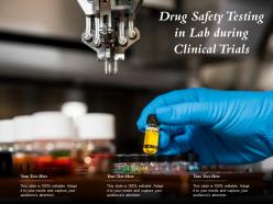 Drug safety testing in lab during clinical trials