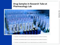 Drug samples in research tube at pharmacology lab