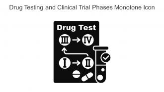 Drug Testing And Clinical Trial Phases Monotone Icon In Powerpoint Pptx Png And Editable Eps Format