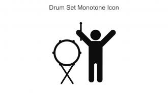 Drum Set Monotone Icon in powerpoint pptx png and editable eps format