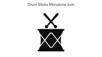 Drum Sticks Monotone Icon in powerpoint pptx png and editable eps format