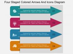 Dt four staged colored arrows and icons diagram flat powerpoint design