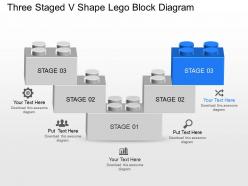 Dt three staged v shape lego block diagram powerpoint template