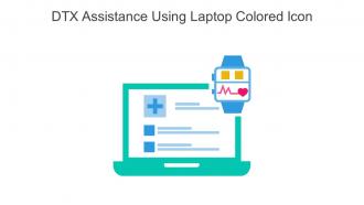 DTX Assistance Using Laptop Colored Icon In Powerpoint Pptx Png And Editable Eps Format