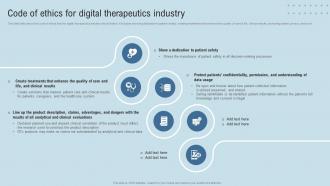 DTx Enablers Code Of Ethics For Digital Therapeutics Industry