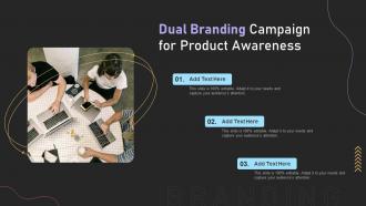 Dual Branding Campaign For Product Awareness Ppt PowerPoint Presentation Gallery
