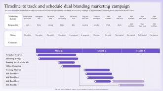 Dual Branding Promotional Timeline Dual Branding Marketing Campaign