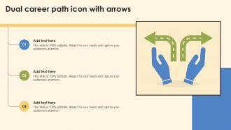 Dual Career Path Icon With Arrows Ppt Template