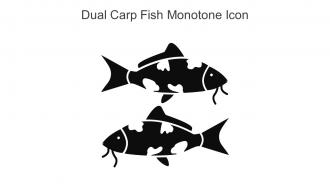 Dual Carp Fish Monotone Icon in powerpoint pptx png and editable eps format