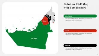 Dubai On UAE Map With Text Holders