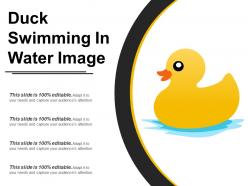 Duck swimming in water image