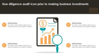 Due Diligence Audit Icon Prior To Making Business Investments