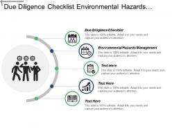Due diligence checklist environmental hazards management marketing plan cpb