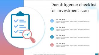 Due Diligence Checklist For Investment Icon