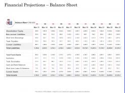 Due diligence for deal execution financial projections balance sheet ppt template