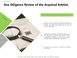 Due diligence review of the acquired entities big data analysis powerpoint slides