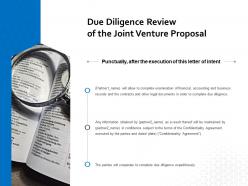 Due diligence review of the joint venture proposal ppt powerpoint outline