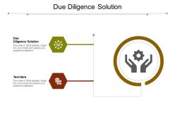 Due diligence solution ppt powerpoint presentation icon guide cpb