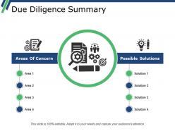 Due diligence summary powerpoint shapes