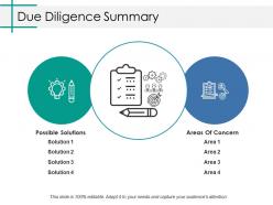 Due diligence summary ppt inspiration influencers