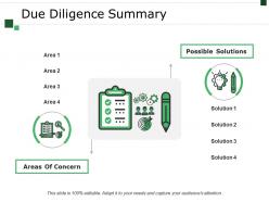 Due diligence summary presentation outline
