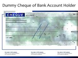Dummy cheque of bank account holder