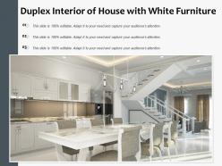 Duplex interior of house with white furniture