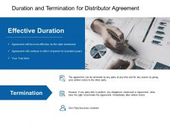 Duration and termination for distributor agreement ppt powerpoint presentation guidelines