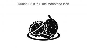 Durian Fruit In Plate Monotone Icon In Powerpoint Pptx Png And Editable Eps Format