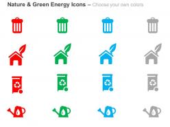 Dustbin house recycle power generation ppt icons graphics