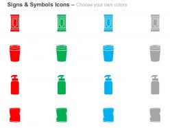 Dustbin packet hand sanitizer recycle techniques ppt icons graphics