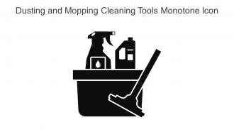 Dusting And Mopping Cleaning Tools Monotone Icon In Powerpoint Pptx Png And Editable Eps Format