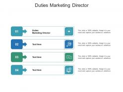 Duties marketing director ppt powerpoint presentation gallery grid cpb