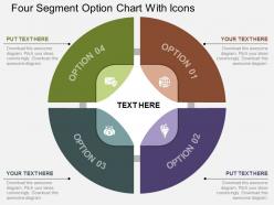 dv Four Segment Option Chart With Icons Flat Powerpoint Design