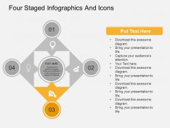 Dv four staged infographics and icons flat powerpoint design