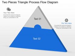 Dv two pieces triangle process flow diagram powerpoint template
