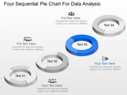 Dw four sequential pie chart for data analysis powerpoint template