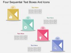 Dw four sequential text boxes and icons flat powerpoint design