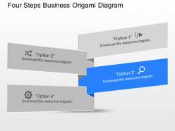Dy four staged business origami diagram powerpoint template