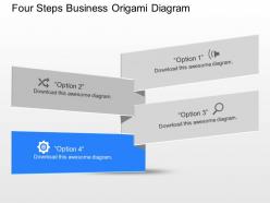 Dy four staged business origami diagram powerpoint template