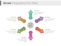 Dy six arrows infographics for data flat powerpoint design