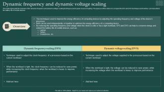 Dynamic Frequency And Dynamic Voltage Scaling Carbon Free Computing