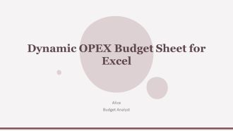Dynamic OPEX Budget Sheet For Excel PPT Designs AT