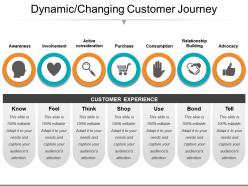 Dynamic or changing customer journey presentation design