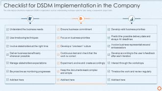 Dynamic system development method dsdm it checklist for dsdm implementation in the company