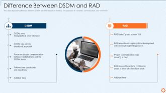 Dynamic system development method dsdm it difference between dsdm and rad