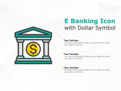 E banking icon with dollar symbol